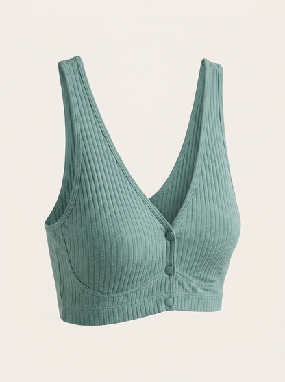 Willow & Bare Cloud Cotton Bra - Sage - standalone product shot